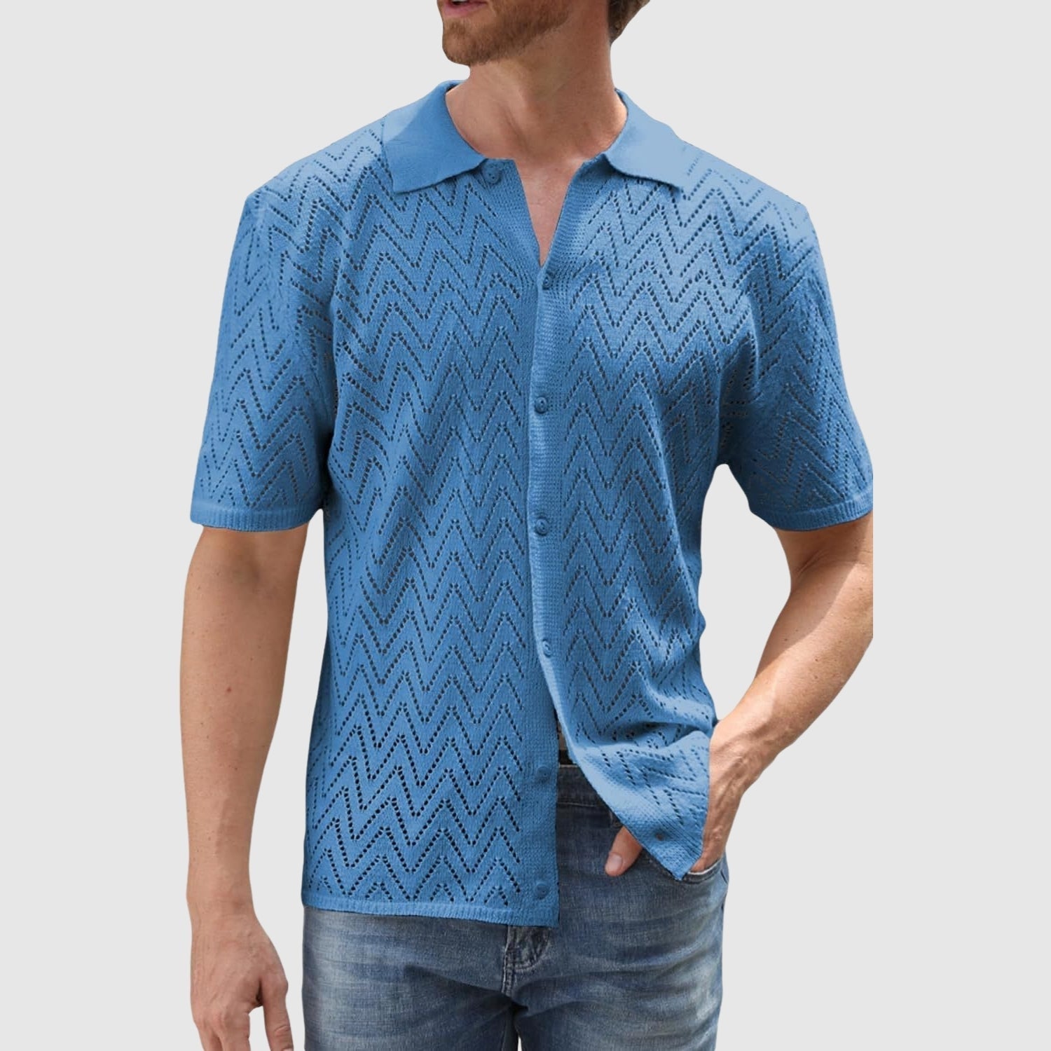 Adrian – Sweter w wzór zygzak