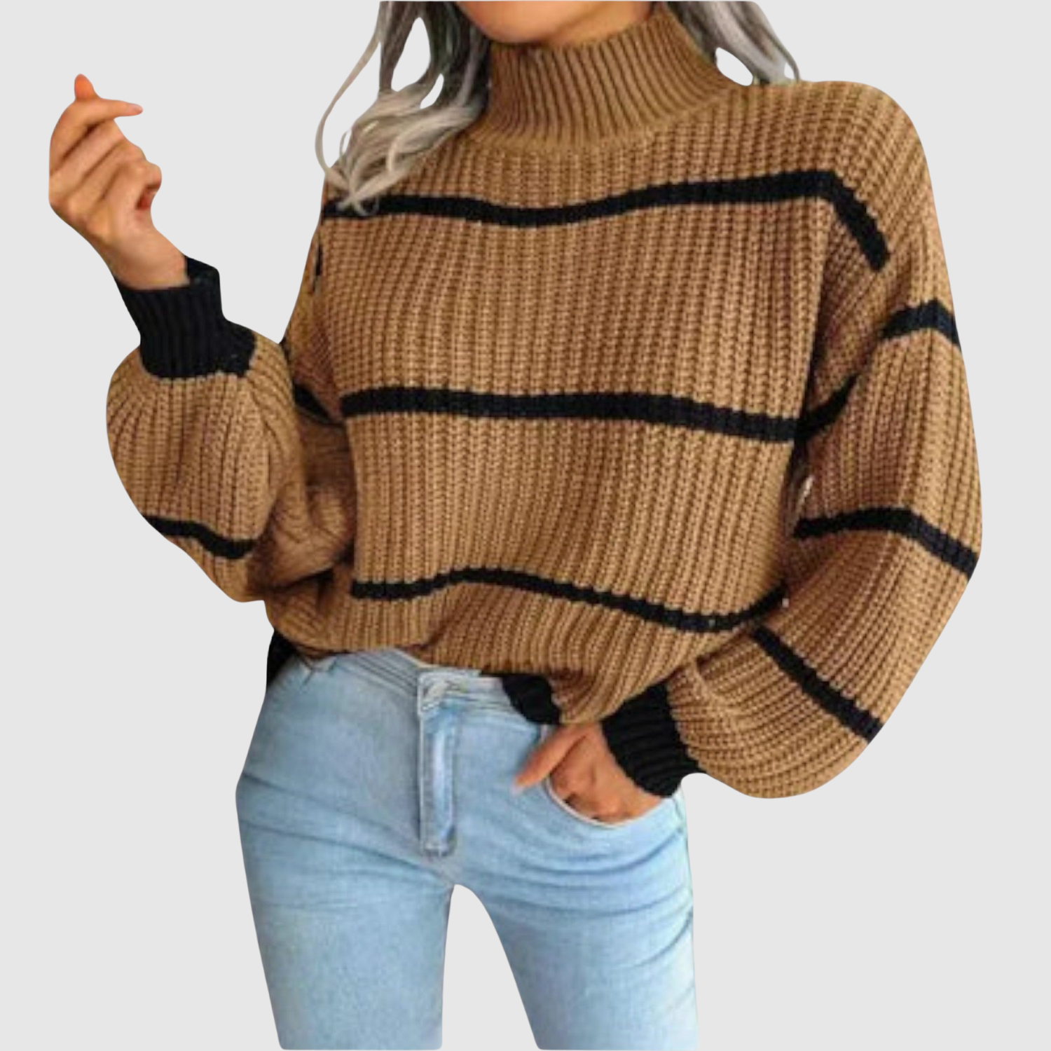 Nora – Sweter w szerokie paski