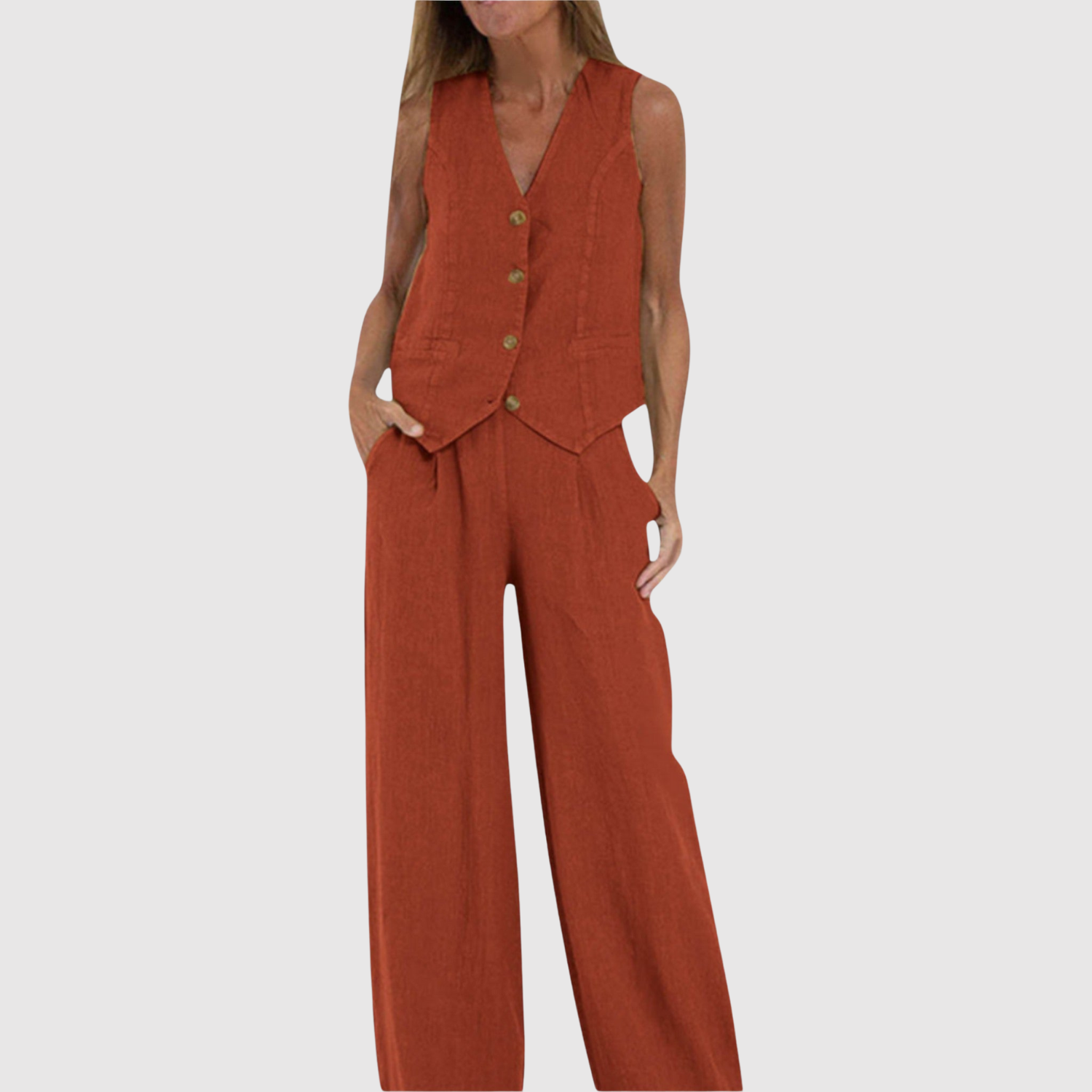 Natálie – Komplet bezramienny z lekkiego materiału