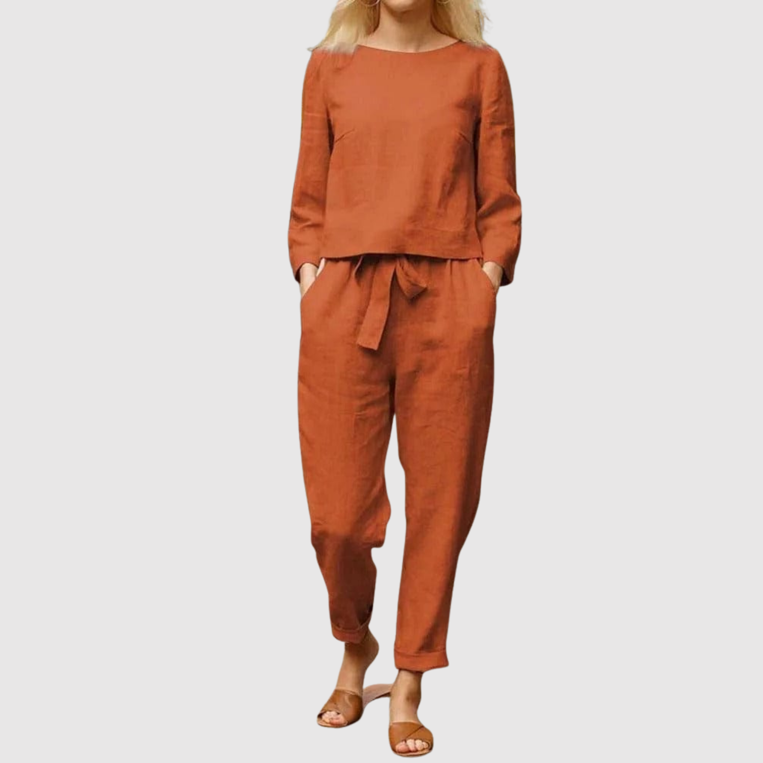 Natálie – Wygodny zestaw z spodniami i bluzką