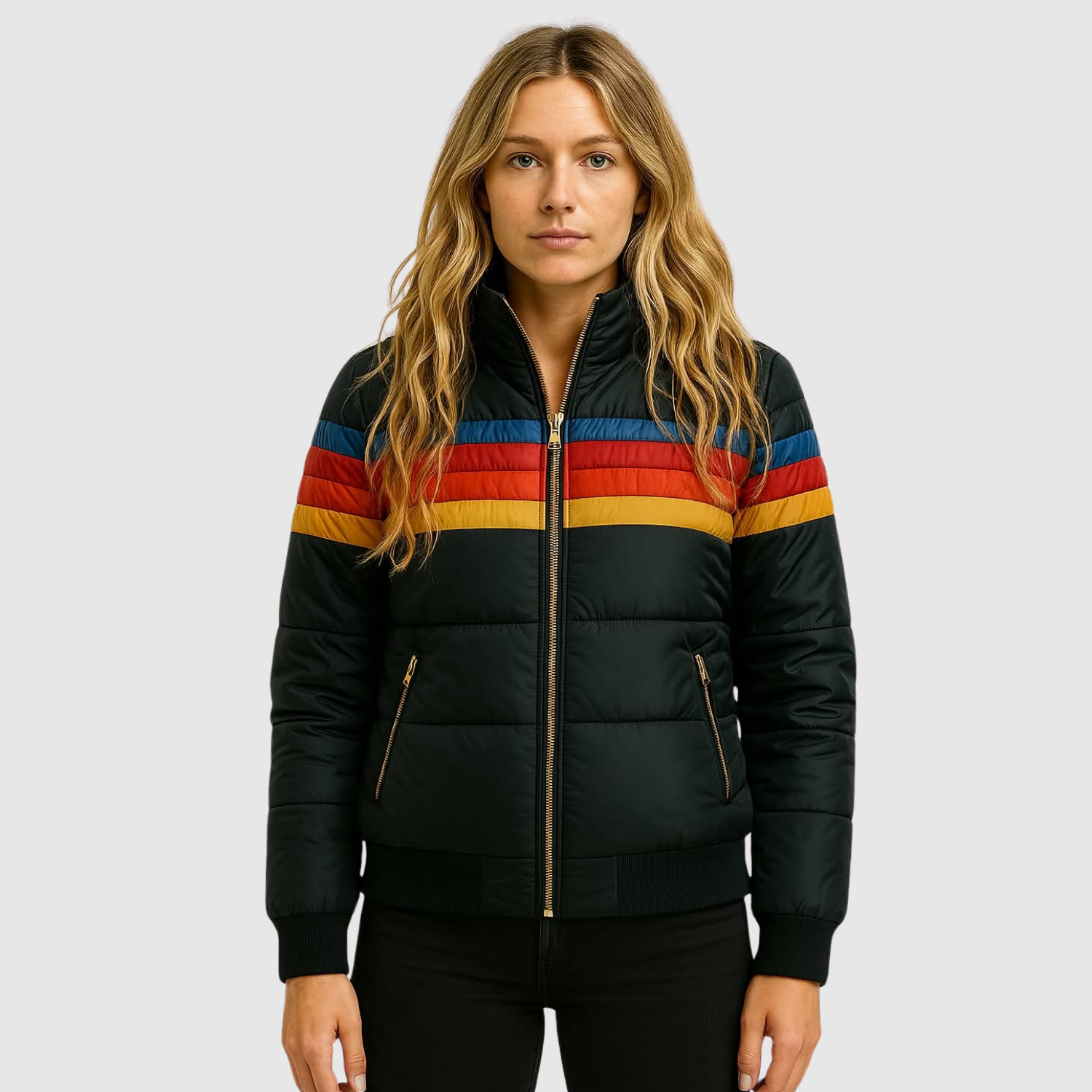 Jelena – Wygodna kurtka w kolorowe paski