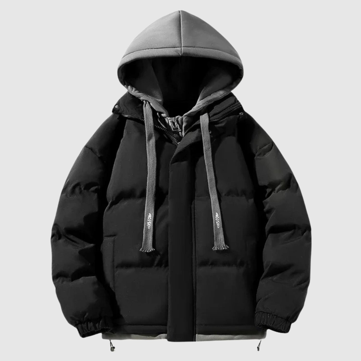 Marek – Kurtka puchowa z kapturem i kontrastowymi detalami