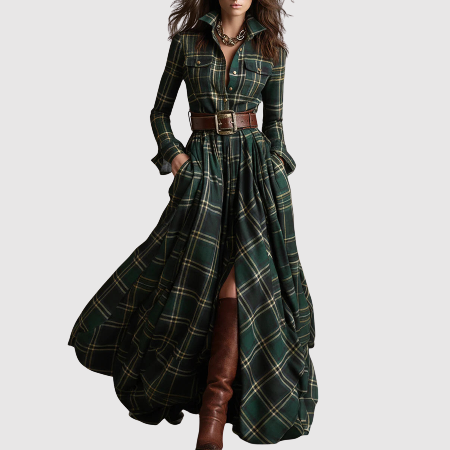 Eliška - Elegancka Maxi Sukienka z Etnicznymi Akcentami