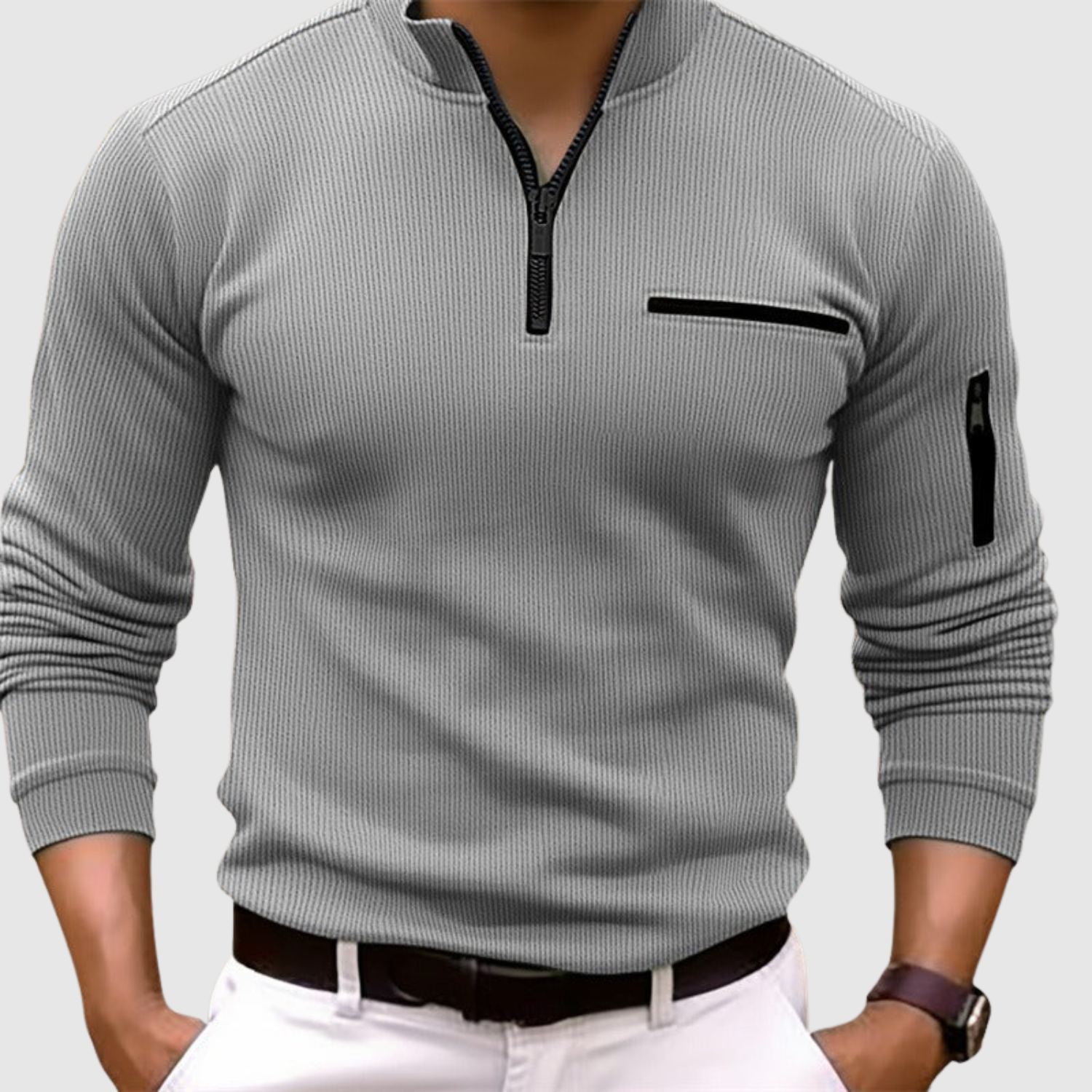 Adrian - Nowoczesna męska bluza z kapturem i długim rękawem