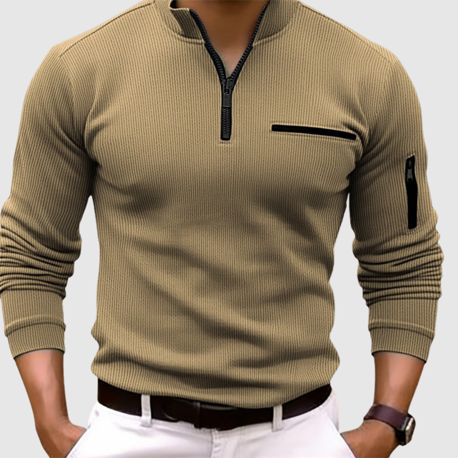 Adrian - Nowoczesna męska bluza z kapturem i długim rękawem