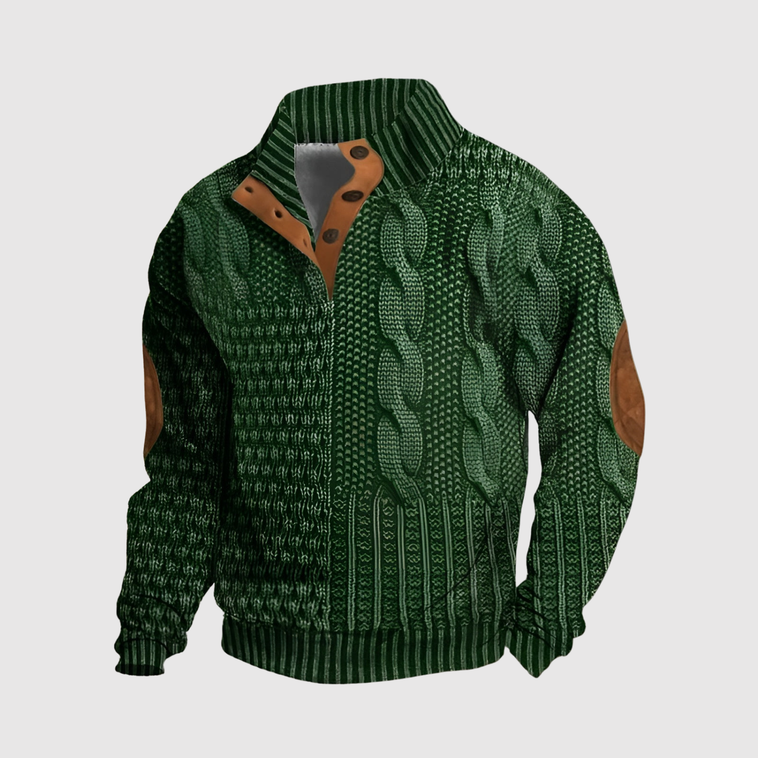 Daniel – Sweter z wzorem i kontrastującymi detalami