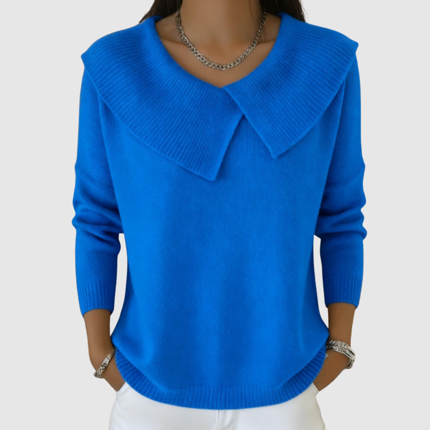 Zofia - Elegancki sweter z wyrazistym kołnierzem