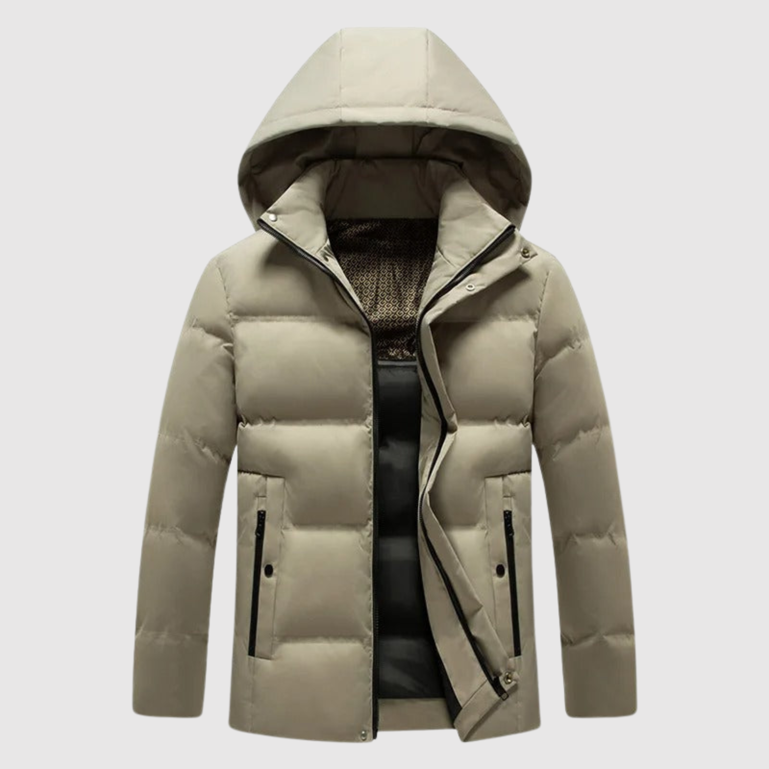 Marek – Puchowa zimowa kurtka z wysokim kołnierzem i ciepłą kapturem