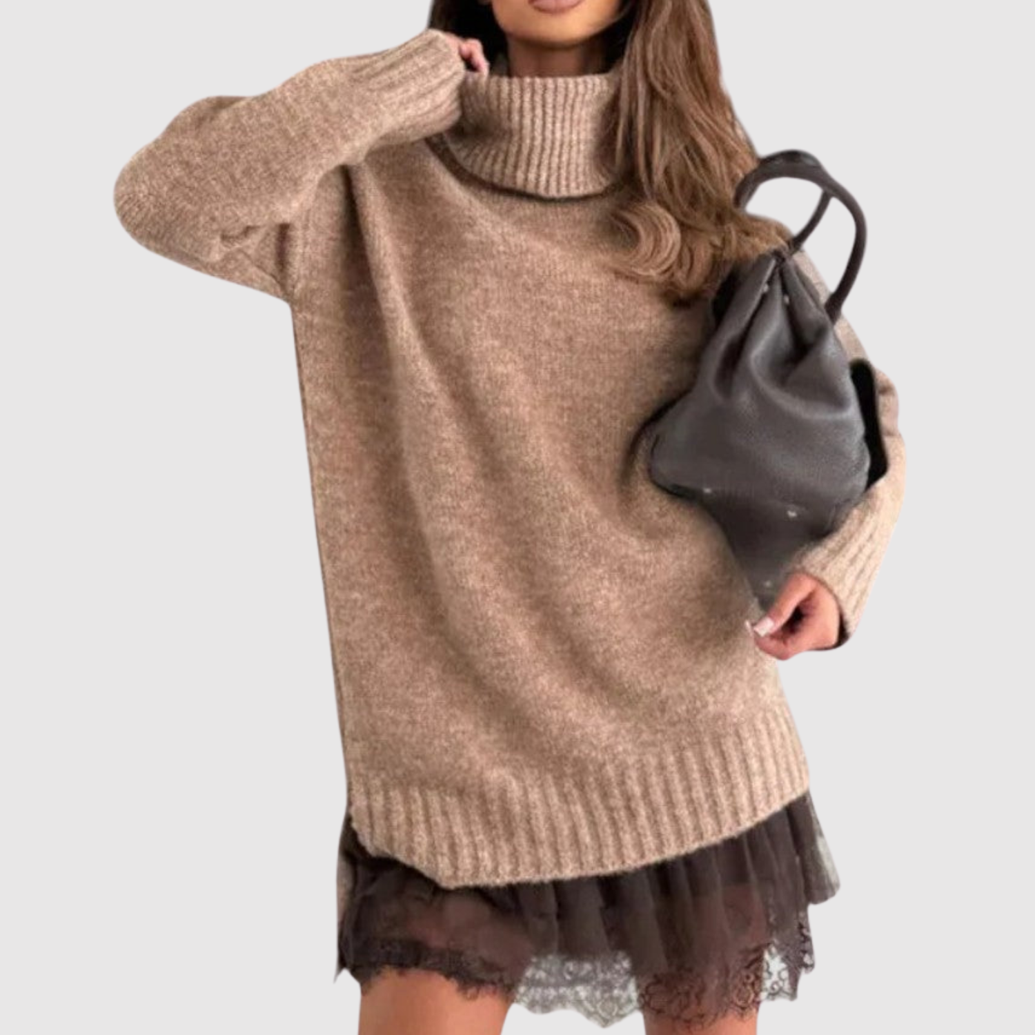 Natálie - Stylowy zestaw: sweter i elegancka sukienka