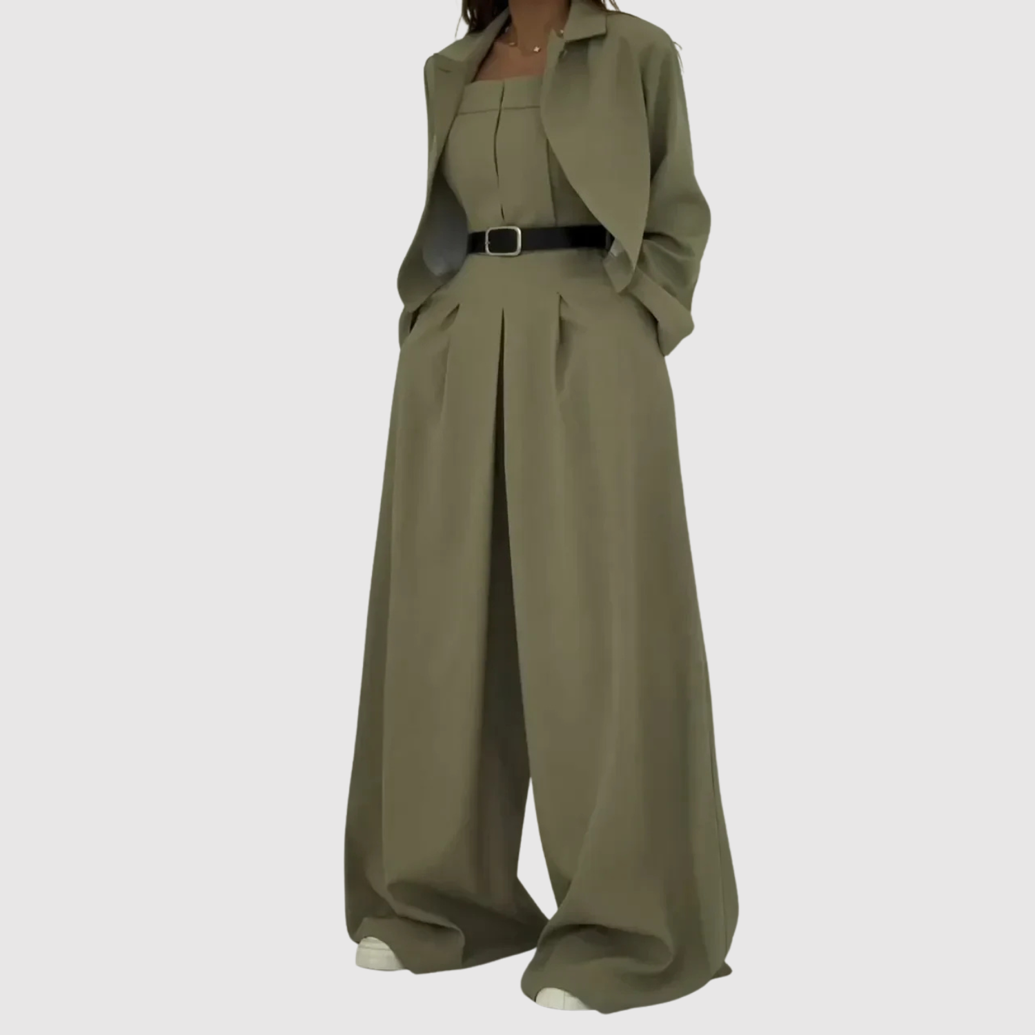 Natálie - Elegancki Kombinezon z Bustierem i Krótkim Żakietem