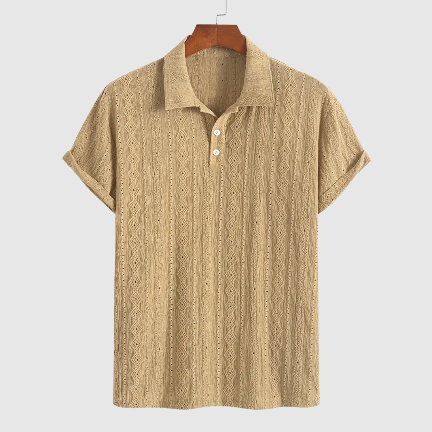 Adrian – Delikatnie pleciony polo z teksturowanym wzorem