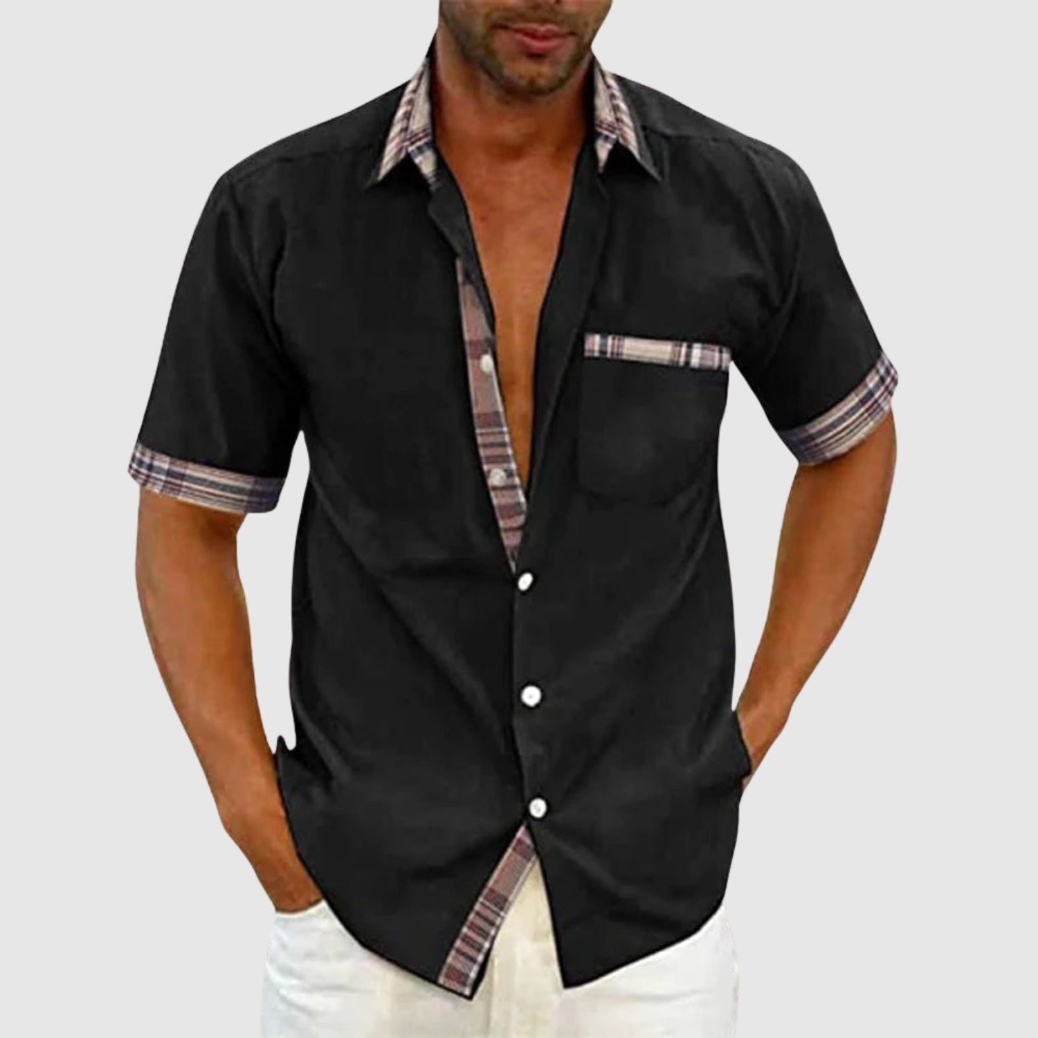 Adrian – Koszula casual z krótkim rękawem