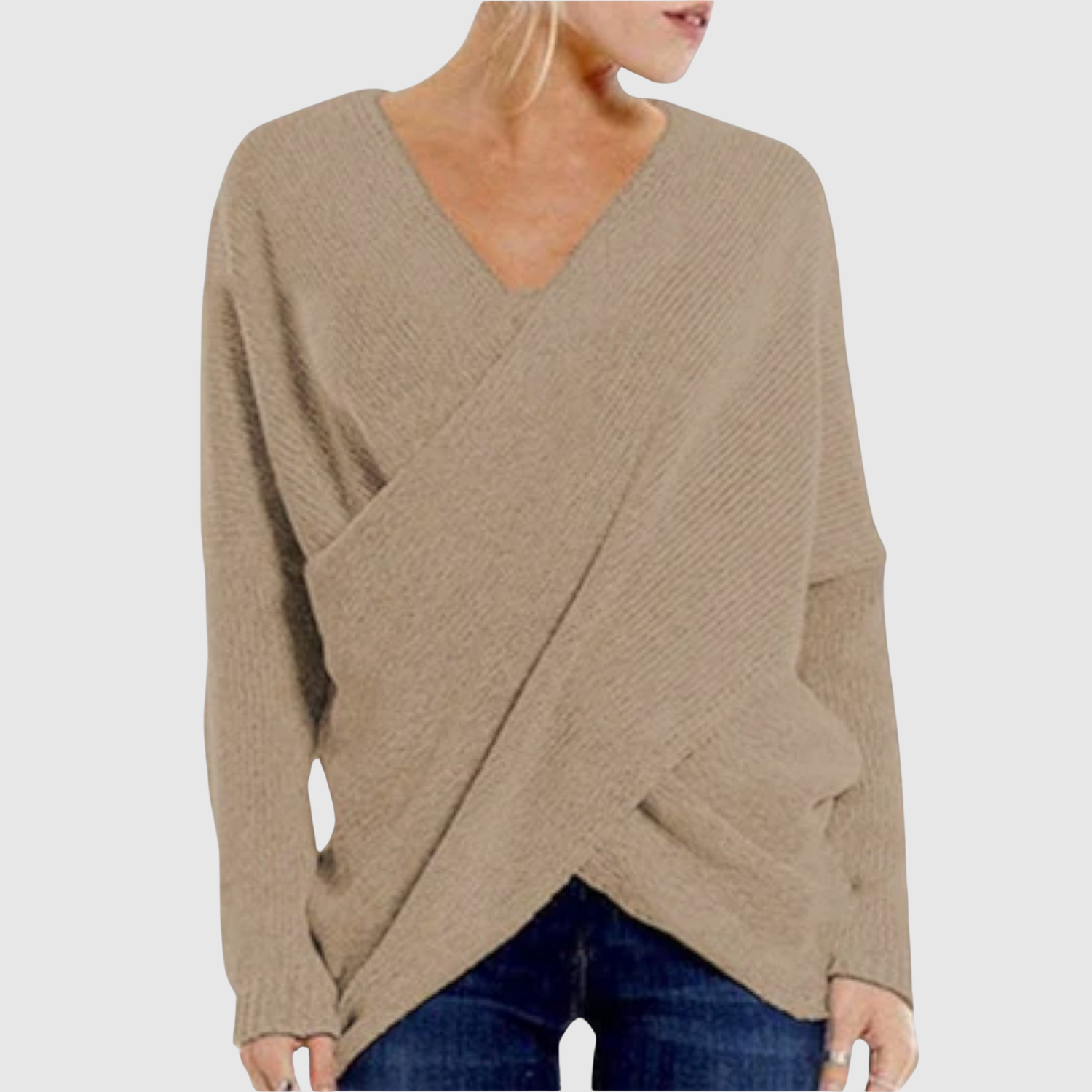 Nora – Sweter z efektem kopertowym