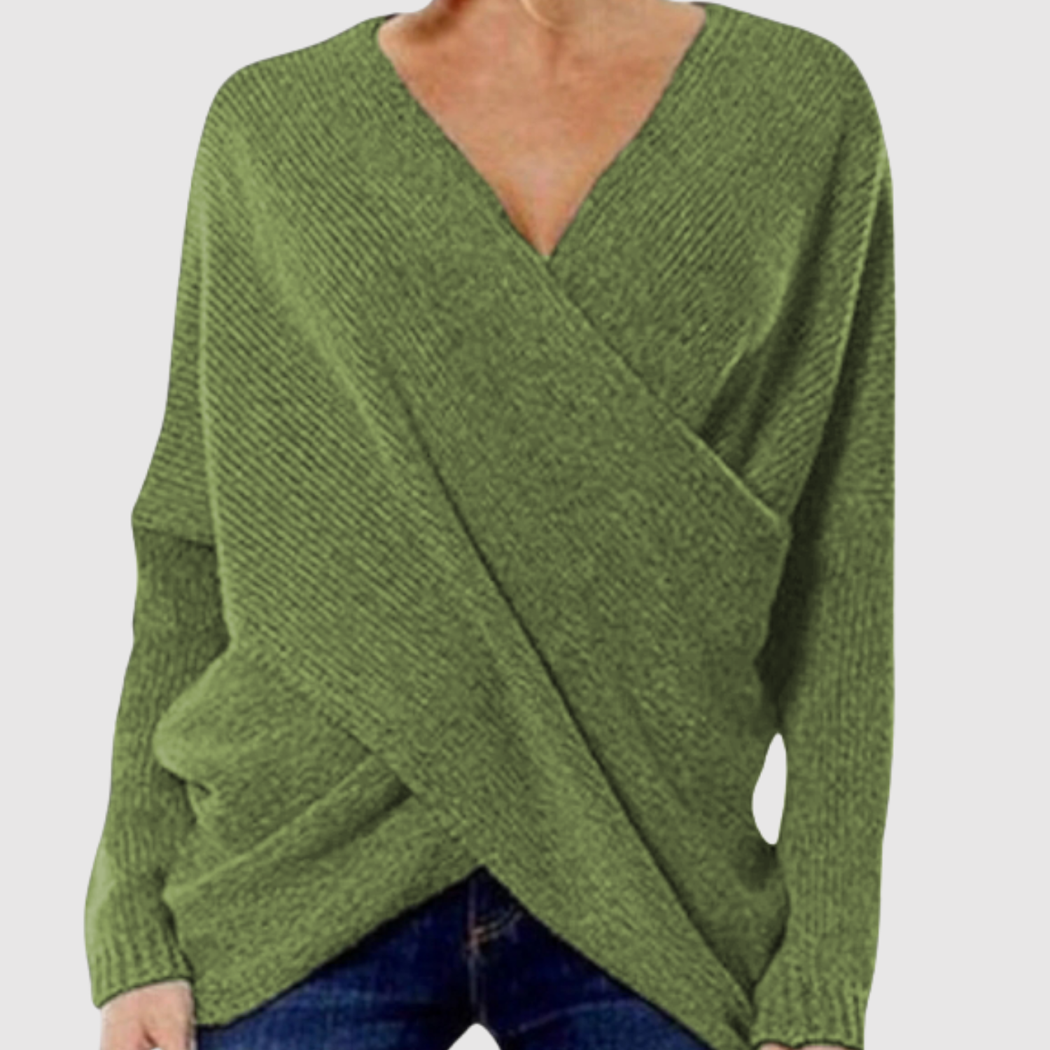 Nora – Sweter z efektem kopertowym