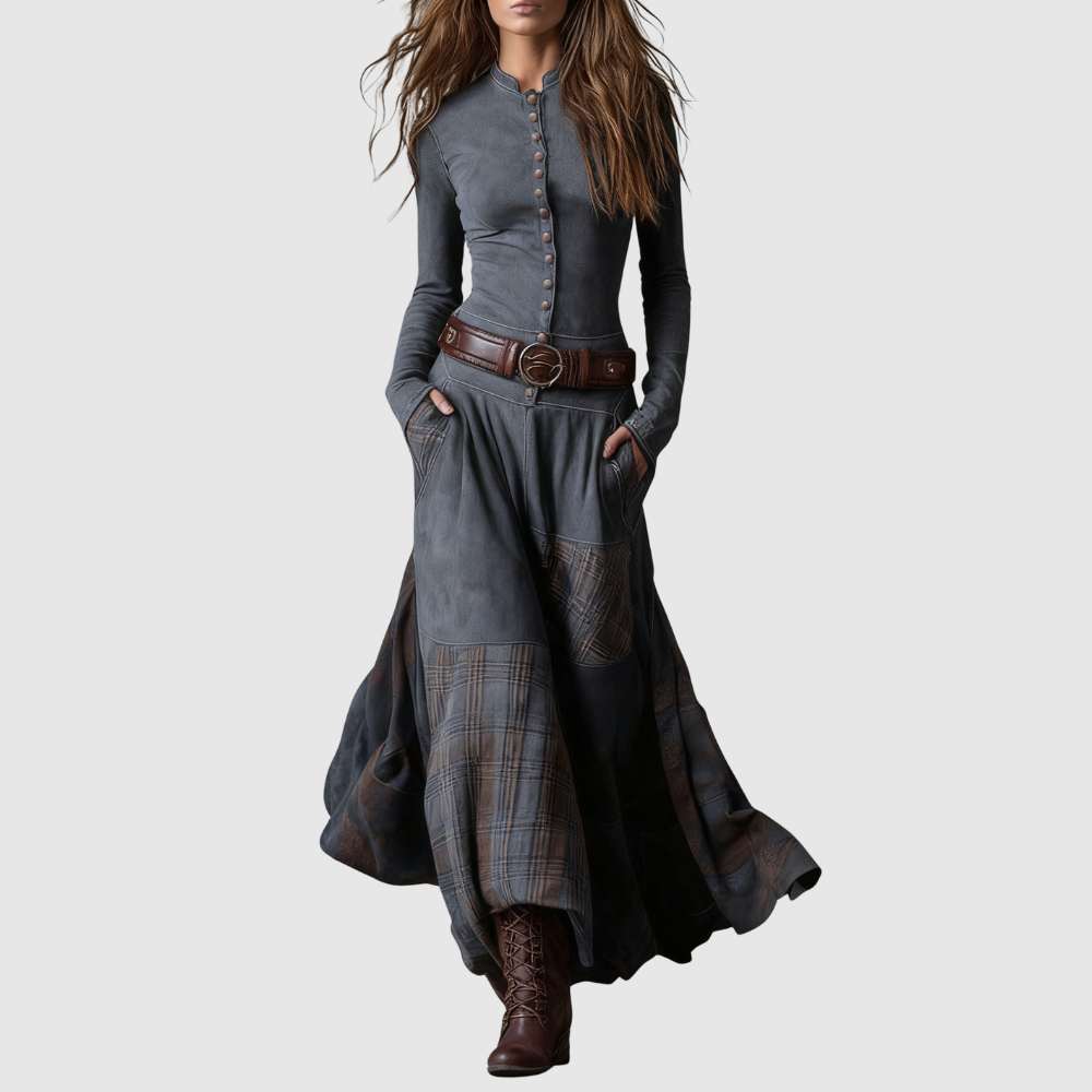 Eliška – Długie boho sukienki z wyrazistym paskiem