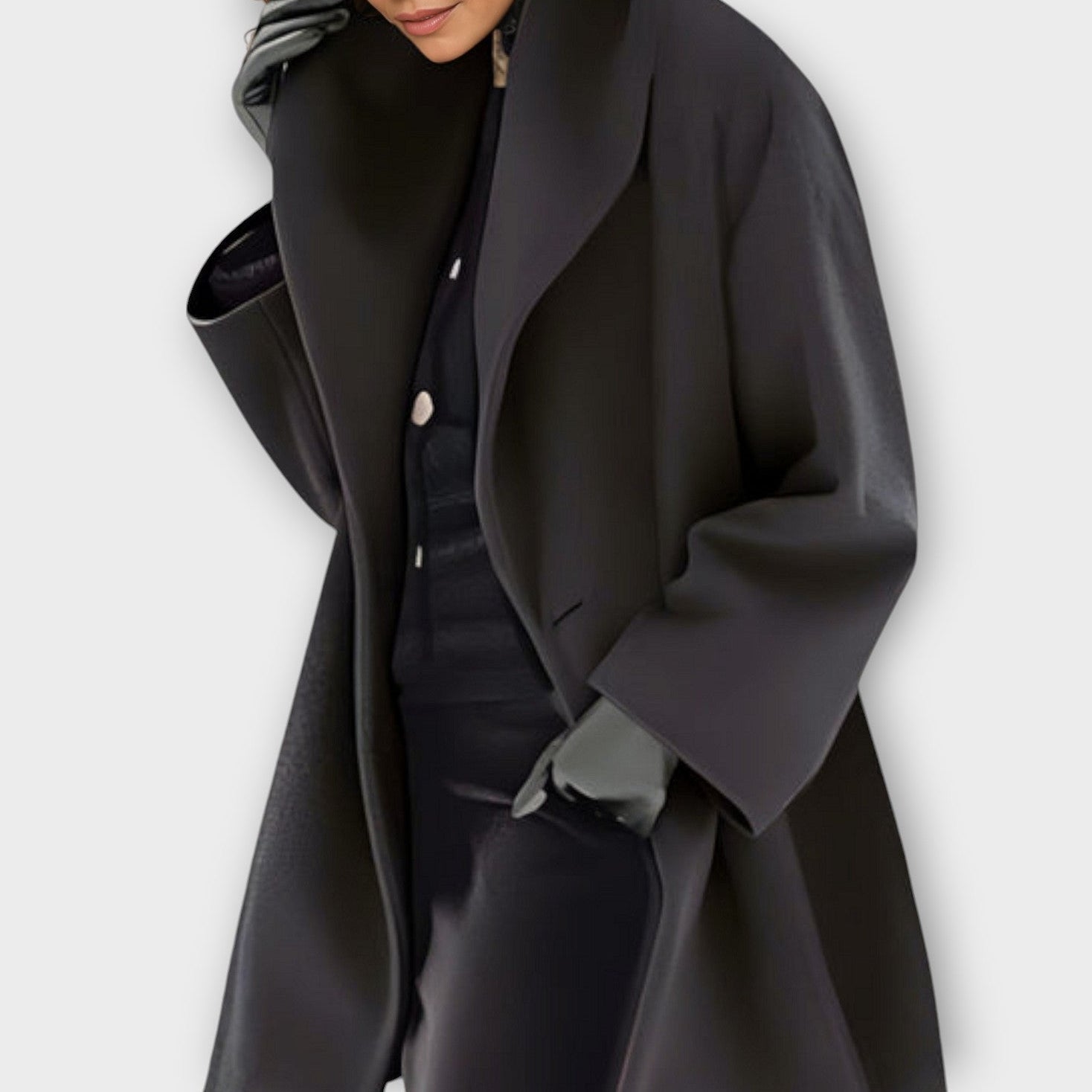 Jelena – Elegancki zimowy płaszcz w wydłużonym i luźnym kroju